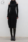 marc le bihan turtleneck dress 21962 E23 black